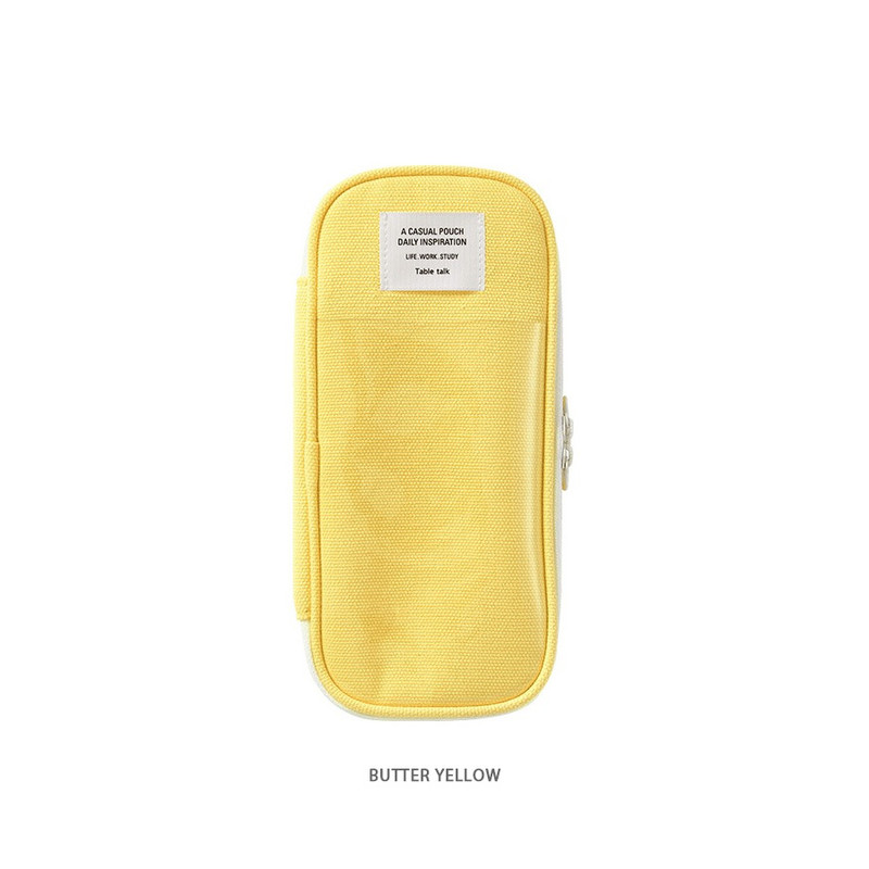 Butter yellow - Table Talk Archive Double Zippers Pencil Case Butter yellow - Table Talk Archive Double Zippers Pencil Case