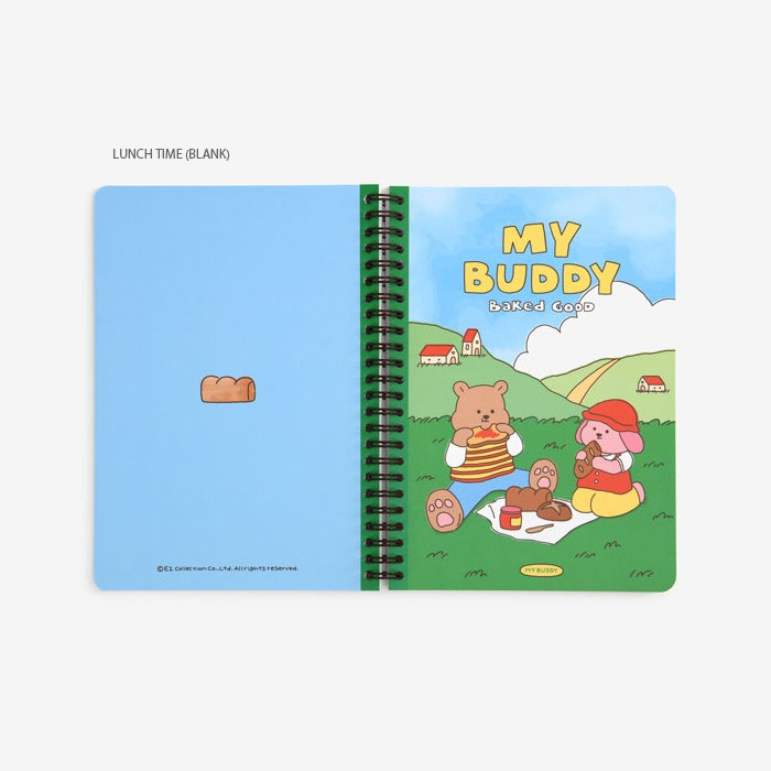 Lunch time (Blank ) - Dailylike My Buddy A5 Wirebound Notebook 03-04