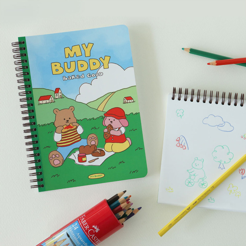 Lunch time (Blank ) - Dailylike My Buddy A5 Wirebound Notebook 03-04