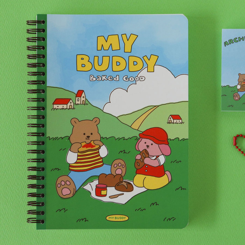 Lunch time (Blank ) - Dailylike My Buddy A5 Wirebound Notebook 03-04
