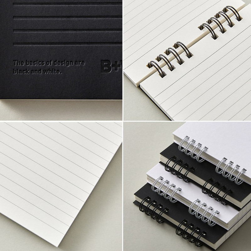 Detail of Ardium B+W Wirebound Long Lined Notepad Detail of Ardium B+W Wirebound Long Lined Notepad