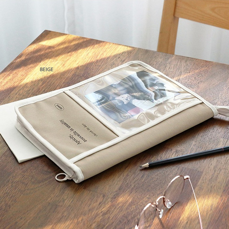 Beige - Cottony iPad Galaxy Tab Sleeve Case Organizer Beige - Cottony iPad Galaxy Tab Sleeve Case Organizer