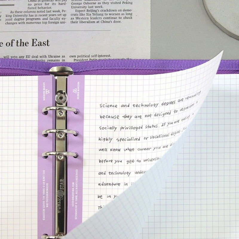 Usage example - Second Mansion Grid 6-ring A5 notebook Paper Refills Usage example - Second Mansion Grid 6-ring A5 notebook Paper Refills