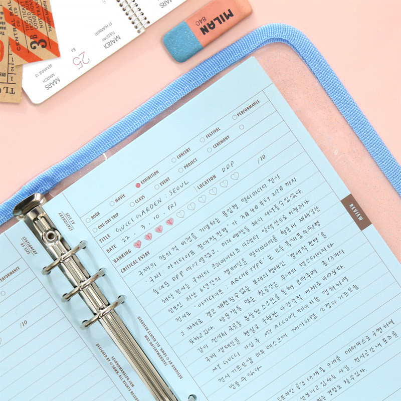 Usage example - Second Mansion Planner paper Refills for A5 6 ring binder