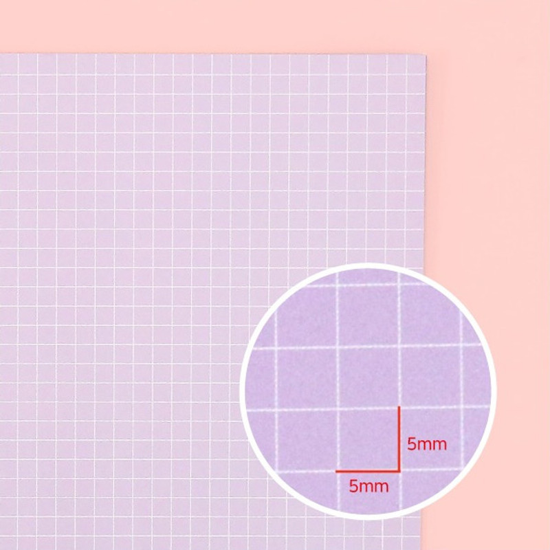 Grid spacing - Second Mansion Color Grid 6-ring A5 notebook Paper Refills Grid spacing - Second Mansion Color Grid 6-ring A5 notebook Paper Refills