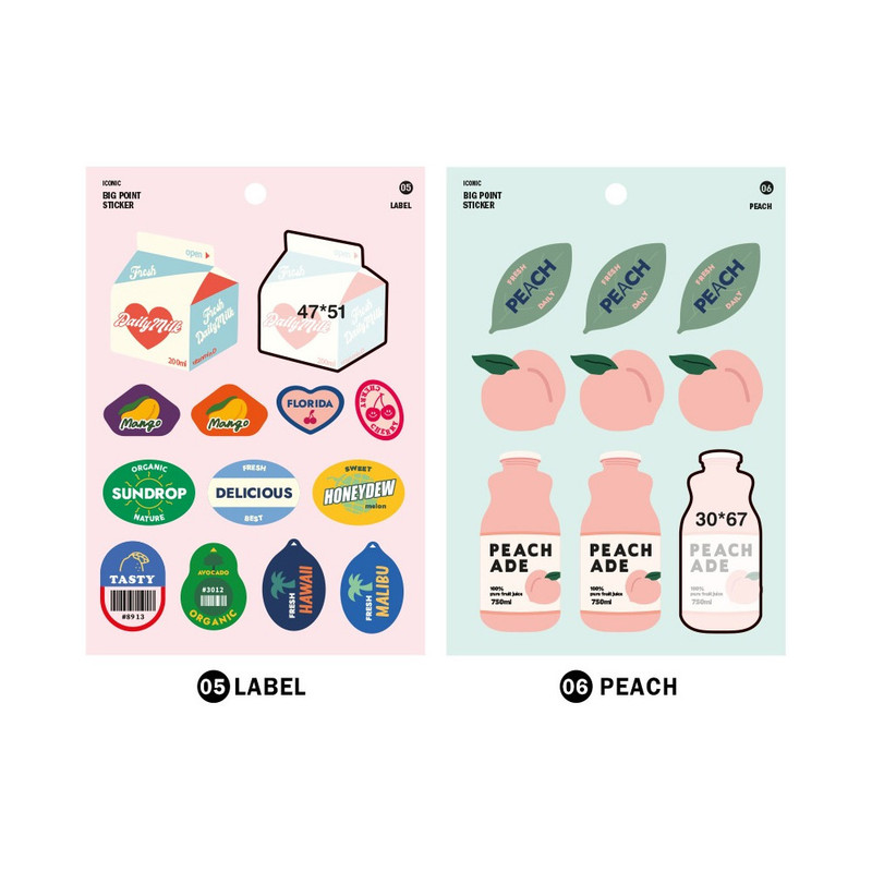 05, 06 - Big Point Vivid Water Resistant Removable Sticker