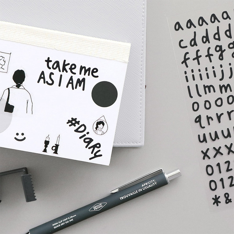 Usage example - Calli Alphabet and Numbers Removable Sticker Pack