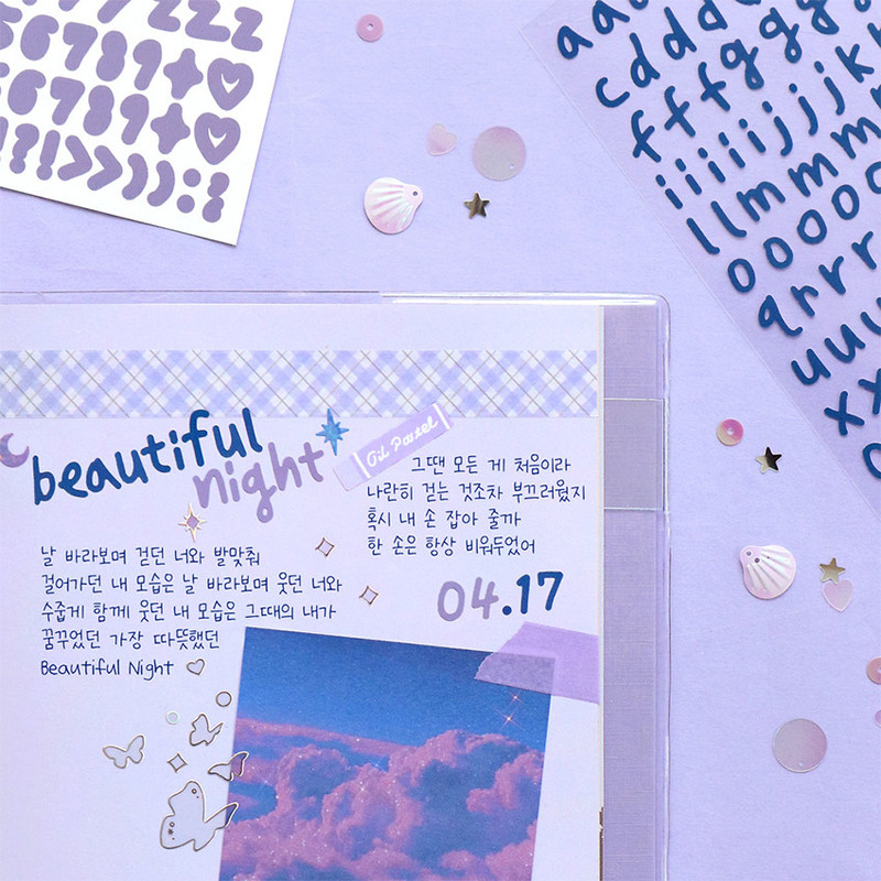 Usage example - Calli Alphabet and Numbers Removable Sticker Pack