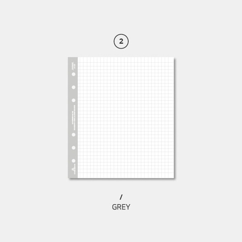 Gray - Second Mansion Grid 6-ring A6 notebook Paper Refills