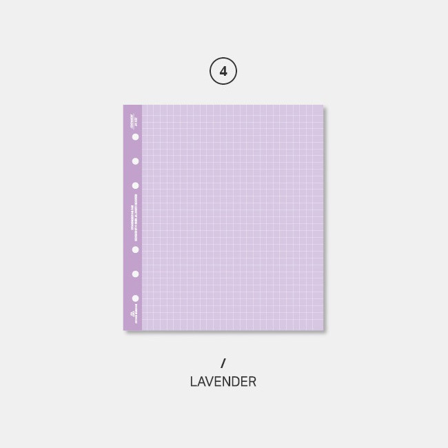 Lavender - Second Mansion Color Grid 6-ring A6 notebook Paper Refills