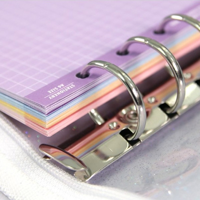 6-ring - Second Mansion Color Grid 6-ring A6 notebook Paper Refills