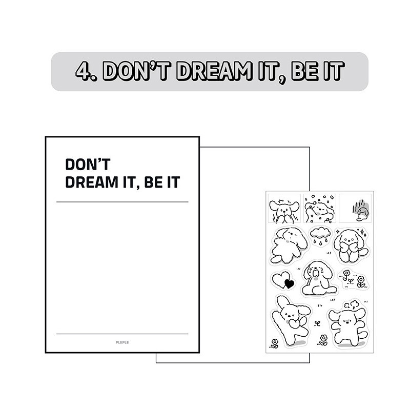 dont's dream it, be it - PLEPLE Creative B6 Grid Blank Notebook with Sticker