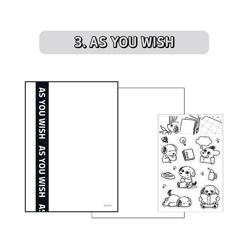 As you wish - PLEPLE Creative B6 Grid Blank Notebook with Sticker