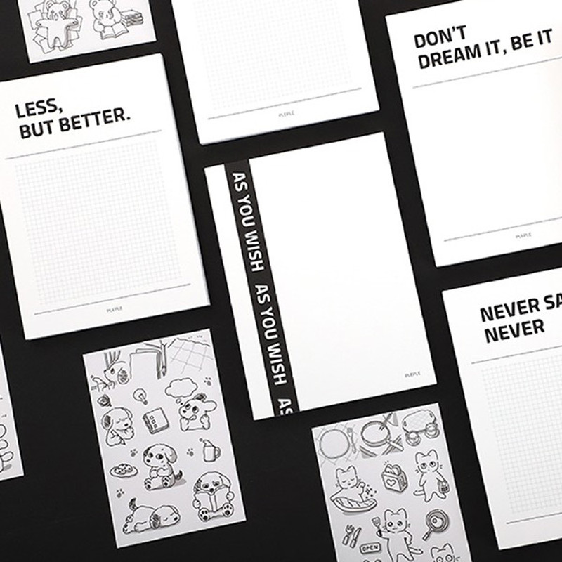 PLEPLE Creative B6 Grid Blank Notebook with Sticker