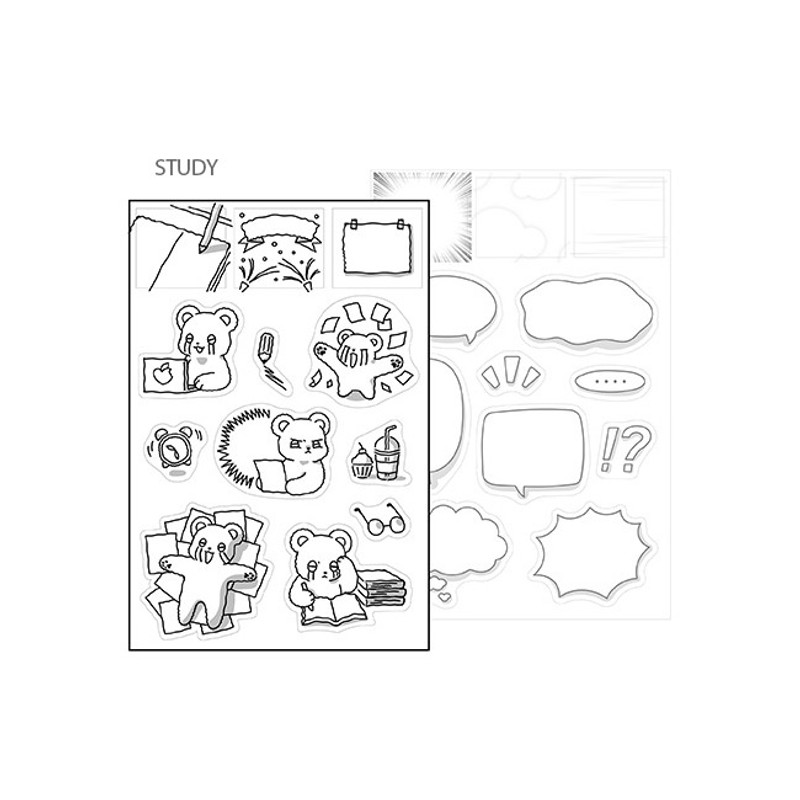 Study - PLEPLE Bodle Removable Sticker and Speech Bubble Sticker Set Study - PLEPLE Bodle Removable Sticker and Speech Bubble Sticker Set