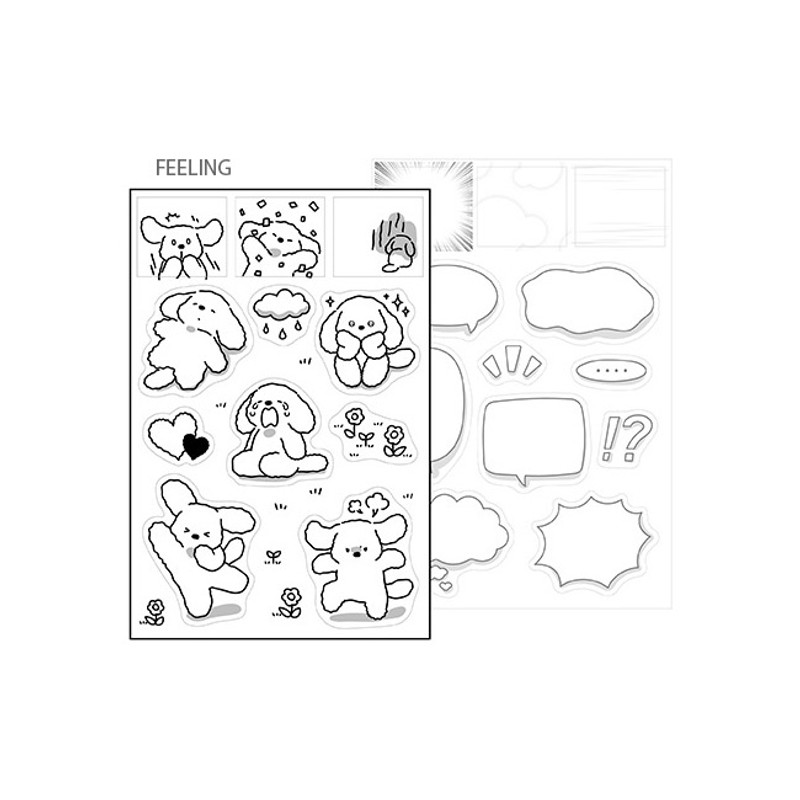 Feeling - PLEPLE Bodle Removable Sticker and Speech Bubble Sticker Set Feeling - PLEPLE Bodle Removable Sticker and Speech Bubble Sticker Set