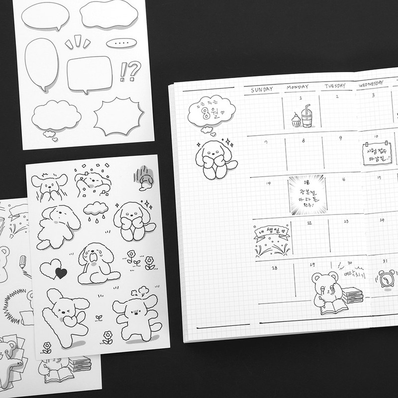 Usage example - PLEPLE Bodle Removable Sticker and Speech Bubble Sticker Set Usage example - PLEPLE Bodle Removable Sticker and Speech Bubble Sticker Set