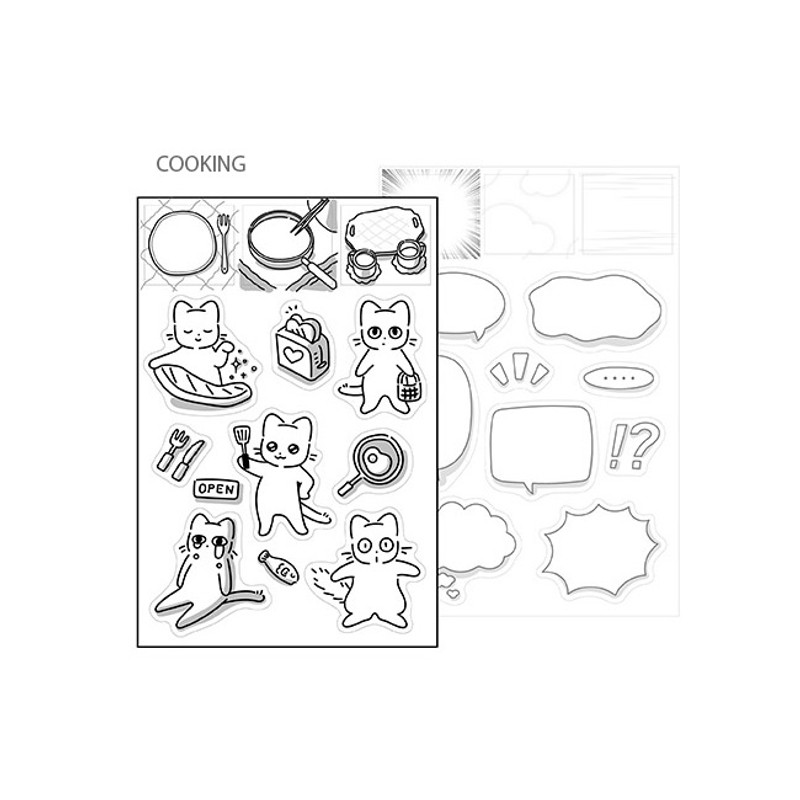 Cooking - PLEPLE Bodle Removable Sticker and Speech Bubble Sticker Set Cooking - PLEPLE Bodle Removable Sticker and Speech Bubble Sticker Set