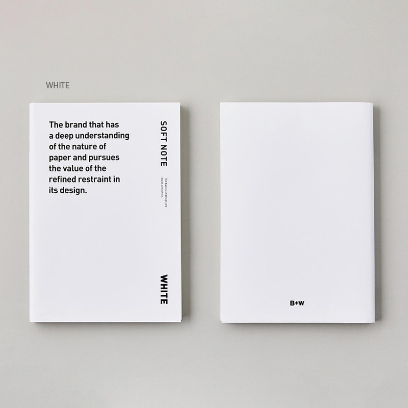 White - Ardium B+W Medium PVC Cover Lined Notebook