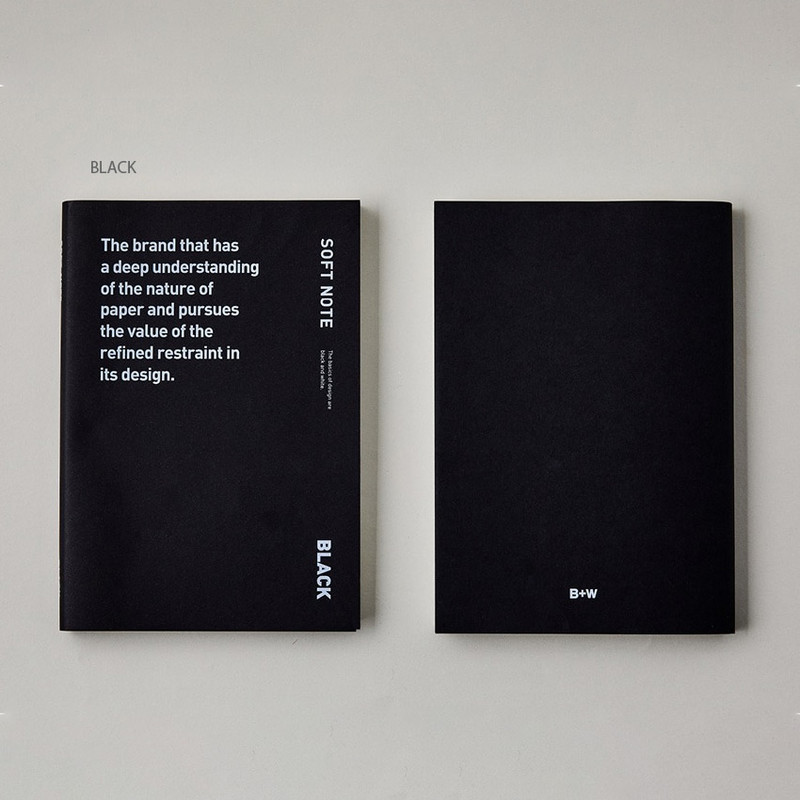 Black - Ardium B+W Medium PVC Cover Lined Notebook
