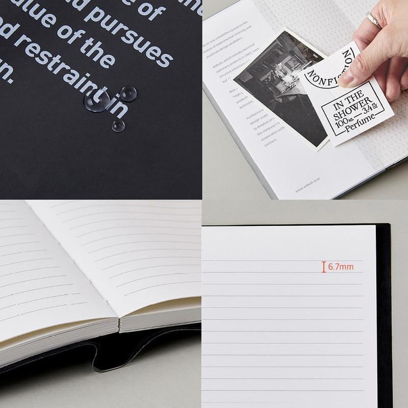 Ardium B+W Medium PVC Cover Lined Notebook