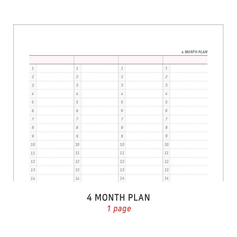 4 Month plan - Better Day 4 Months Small Undated Study Planner