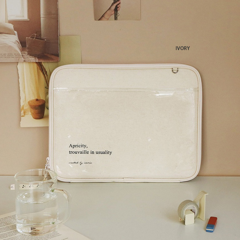 Ivory - Apricity Clear Cover 13 inches Laptop Sleeve Case