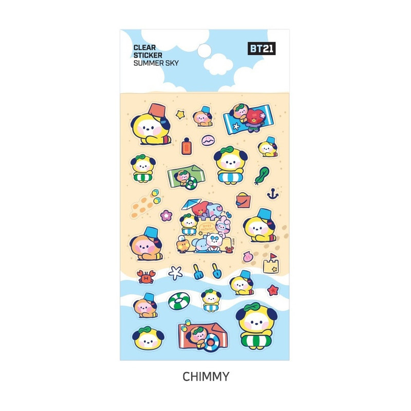 CHIMMY - BT21 Summer Sky PVC Clear Sticker CHIMMY - BT21 Summer Sky PVC Clear Sticker