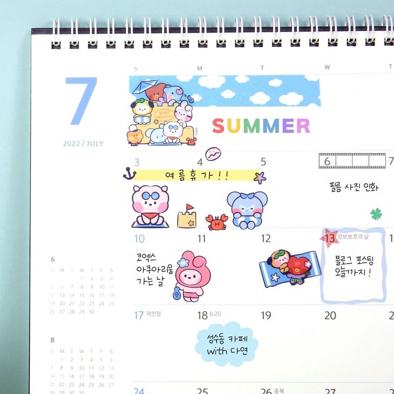 Usage example - BT21 Summer Sky PVC Clear Sticker Usage example - BT21 Summer Sky PVC Clear Sticker
