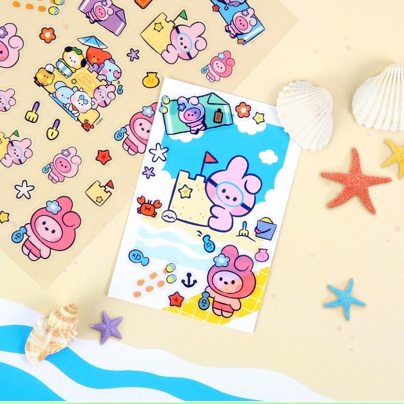 Usage example - BT21 Summer Sky PVC Clear Sticker Usage example - BT21 Summer Sky PVC Clear Sticker