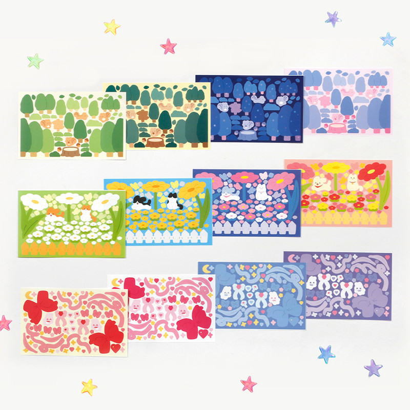 After The Rain Colorful Matte Sticker Pack of 12 Sheets