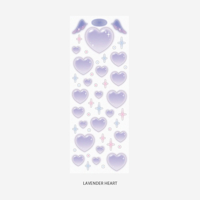 Lavender heart - Real Love Heart and Clover Slim Sticker