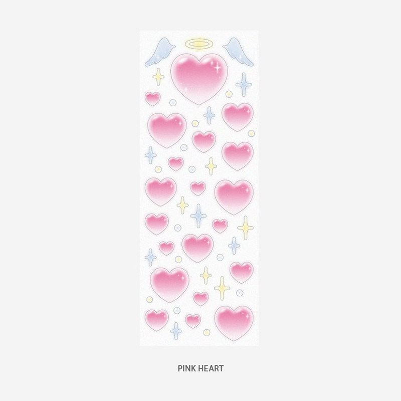 Pink heart - Real Love Heart and Clover Slim Sticker