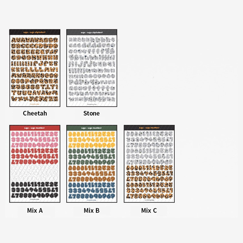 Upper case - Stone Age Alphabet Number Paper Sticker Pack Upper case - Stone Age Alphabet Number Paper Sticker Pack