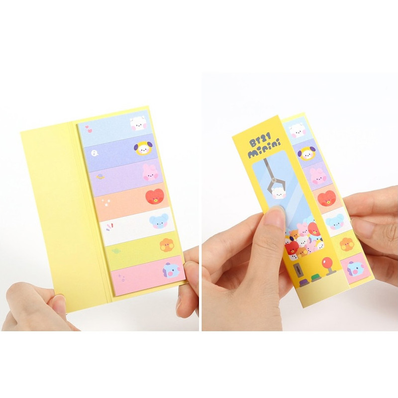 Usage example - BT21 Sticky Index Bookmark Notepad Set Ver2 Usage example - BT21 Sticky Index Bookmark Notepad Set Ver2