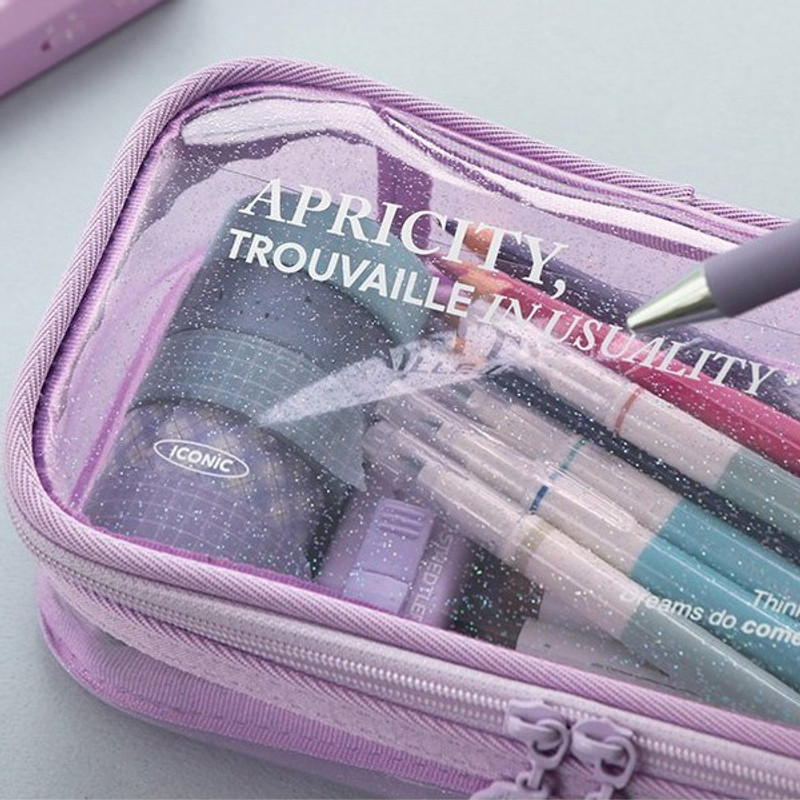 PVC - Iconic Lucid Large Rectangular Zipper Pencil Case PVC - Iconic Lucid Large Rectangular Zipper Pencil Case