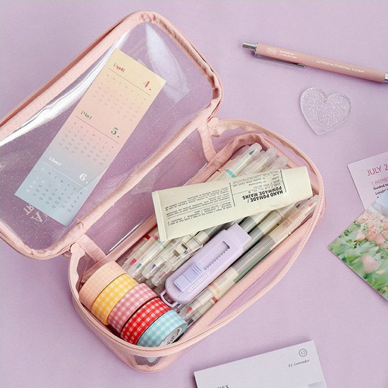Usage example - Iconic Lucid Large Rectangular Zipper Pencil Case Usage example - Iconic Lucid Large Rectangular Zipper Pencil Case