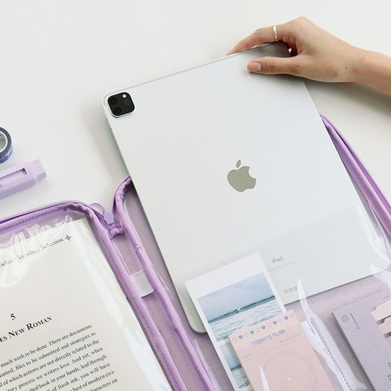 Right pocket - Iconic Lucid Clear Zipper File Bag Right pocket - Iconic Lucid Clear Zipper File Bag