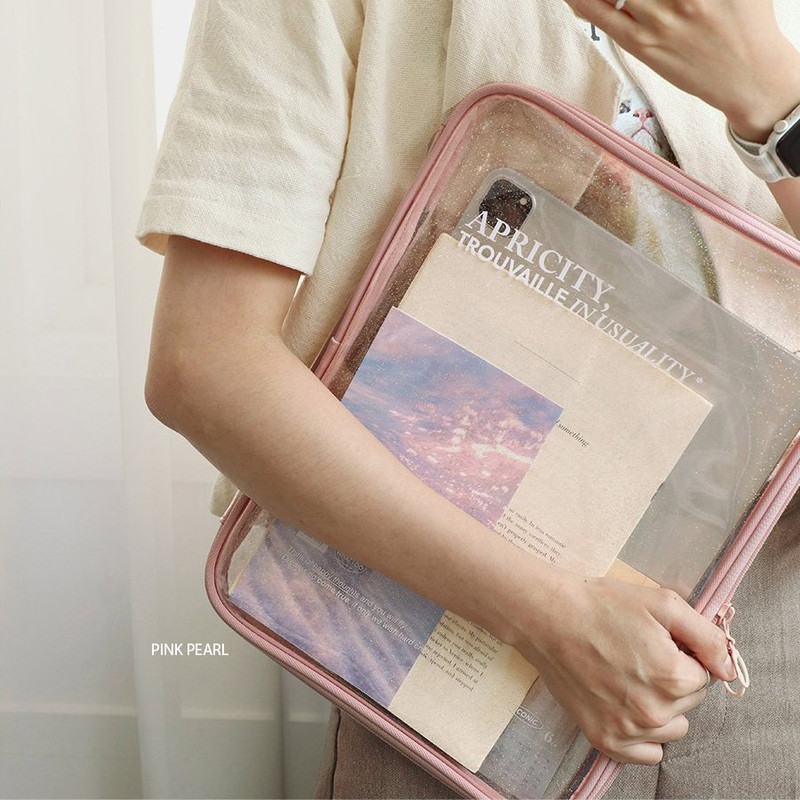 Pink pearl - Iconic Lucid Clear Zipper File Bag Pink pearl - Iconic Lucid Clear Zipper File Bag