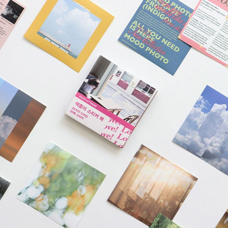 Photo lettering - Indigo Colored Decorative Paper Sticker Pack Ver2 Photo lettering - Indigo Colored Decorative Paper Sticker Pack Ver2