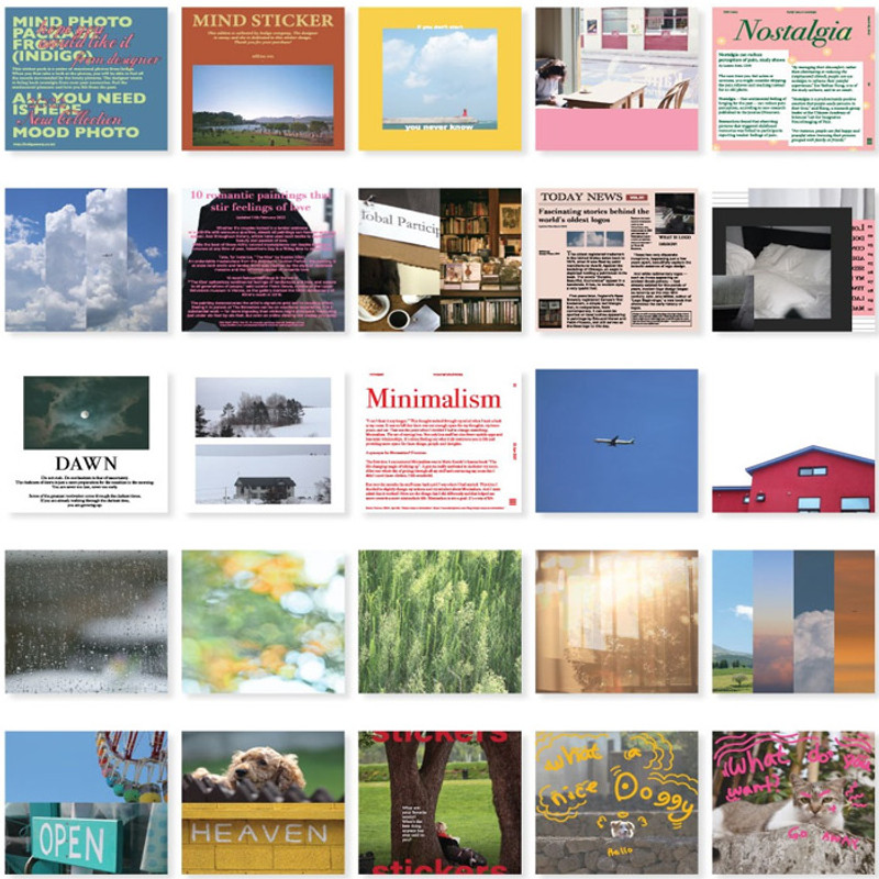 Photo lettering - Indigo Colored Decorative Paper Sticker Pack Ver2 Photo lettering - Indigo Colored Decorative Paper Sticker Pack Ver2