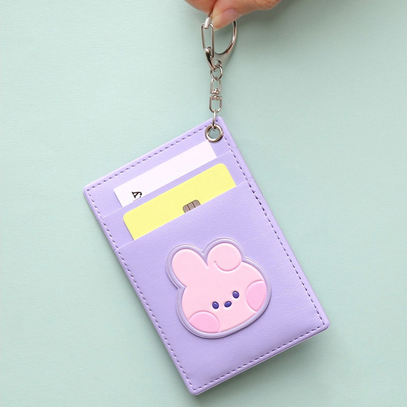 Usage example - BT21 Minini Leather Patch Card Holder with Keyclip