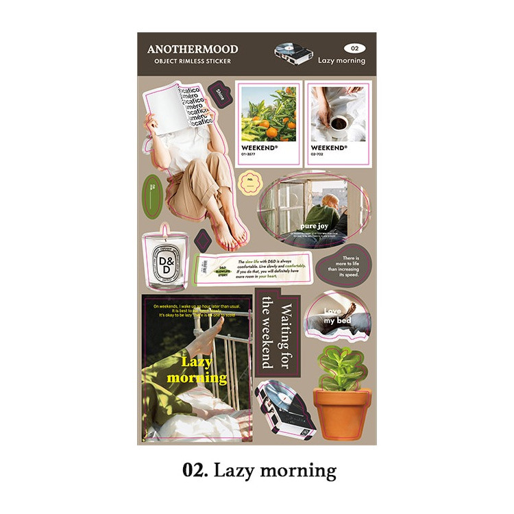 lazy morning - Dash And Dot Another Mood Rimless Removable Sticker 01-05