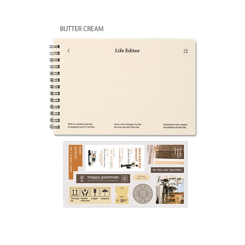 Butter cream - Dash And Dot Life Editor 6 Months Dateless Weekly Planner Butter cream - Dash And Dot Life Editor 6 Months Dateless Weekly Planner