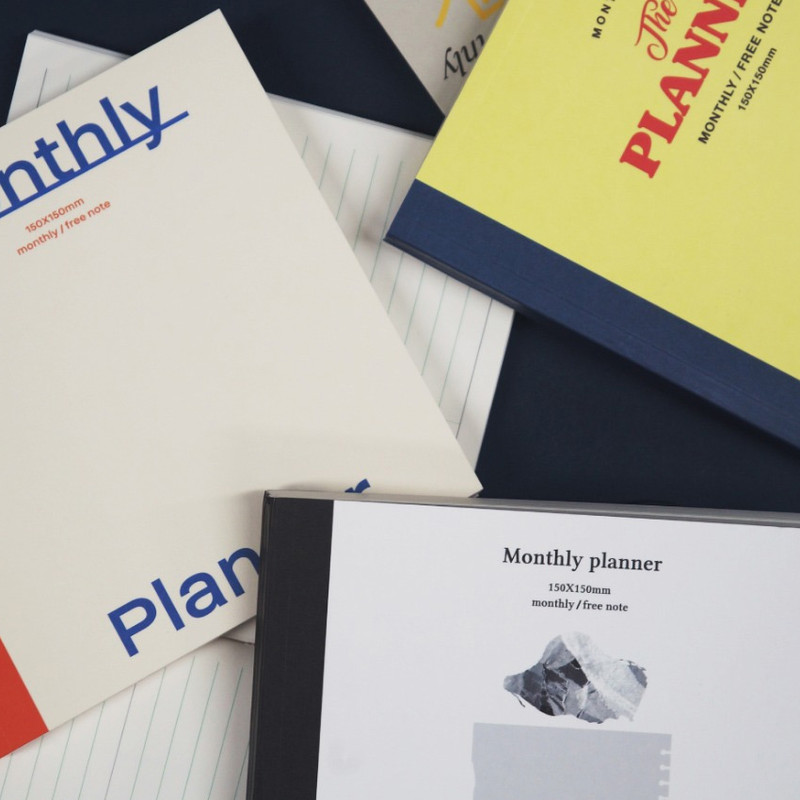 O-CHECK Square Dateless Monthly Planner Notebook  O-CHECK Square Dateless Monthly Planner Notebook