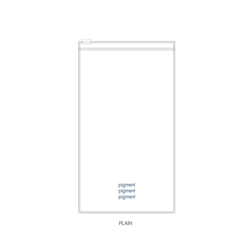 Plain - PAPERIAN Pigment Clear Pocket Zip Lock Flat Pouch Case