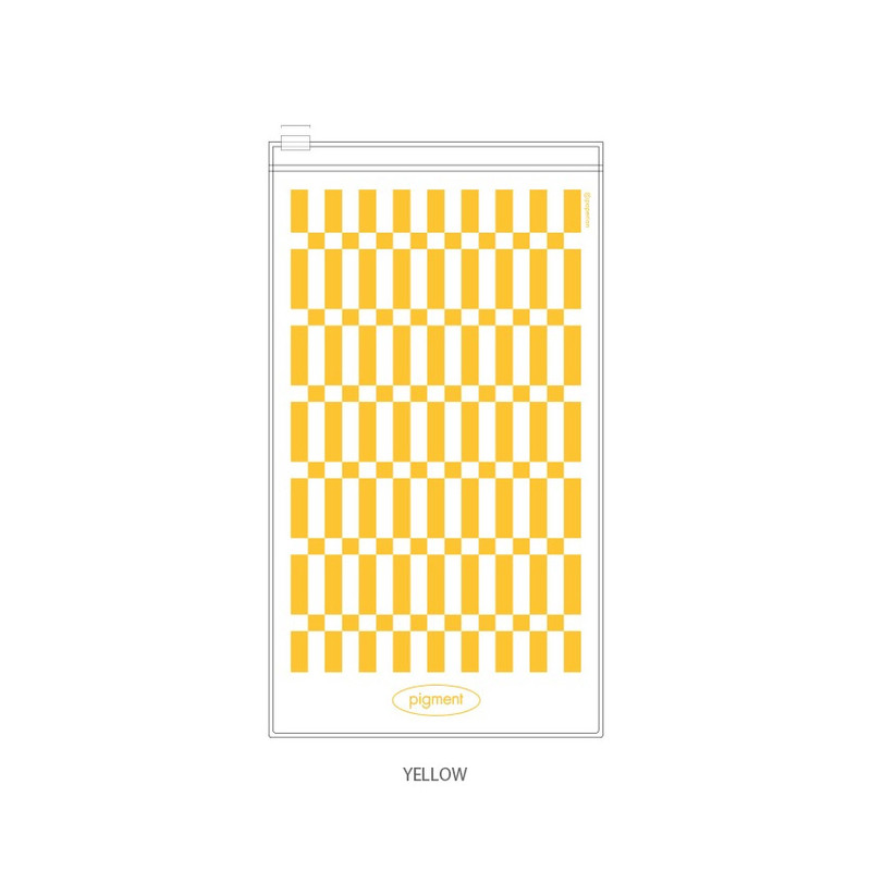 Yellow - PAPERIAN Pigment Clear Pocket Zip Lock Flat Pouch Case