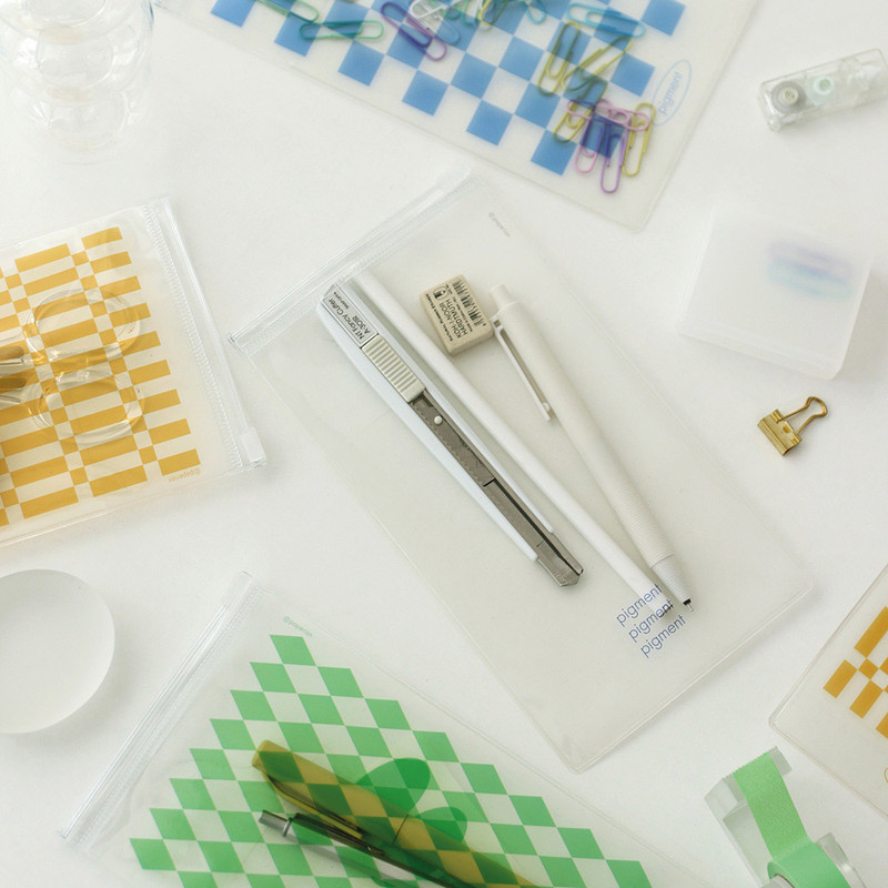 PAPERIAN Pigment Clear Pocket Zip Lock Flat Pouch Case