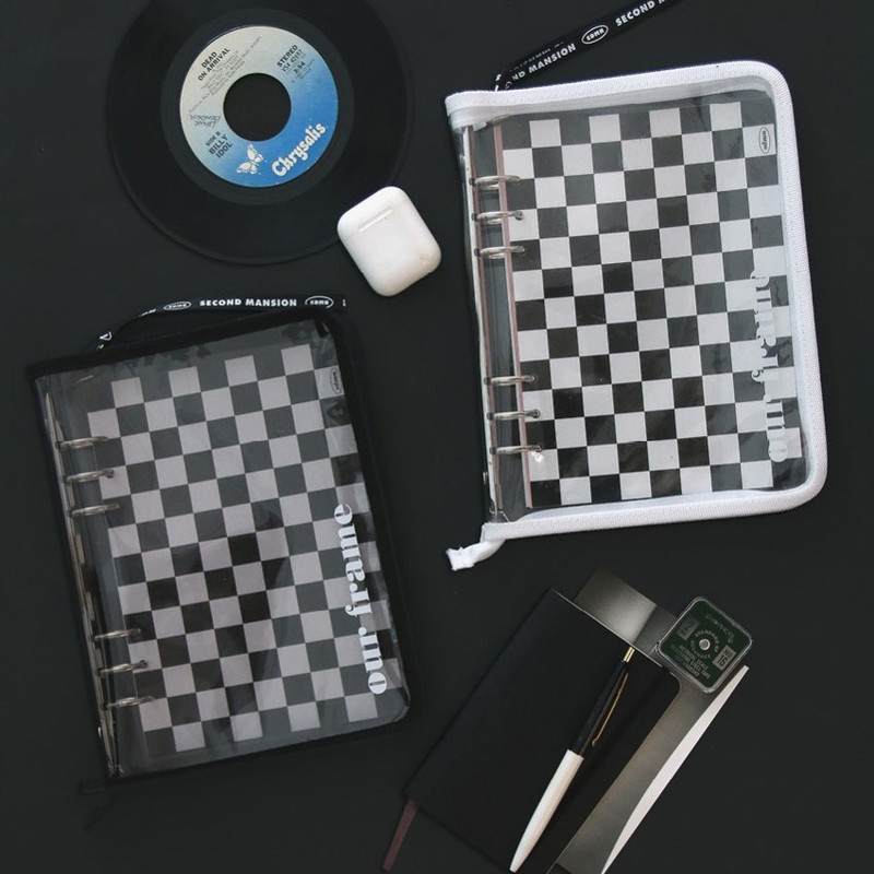 Second Mansion Checker Board 6-ring A5 Grid Notebook Set