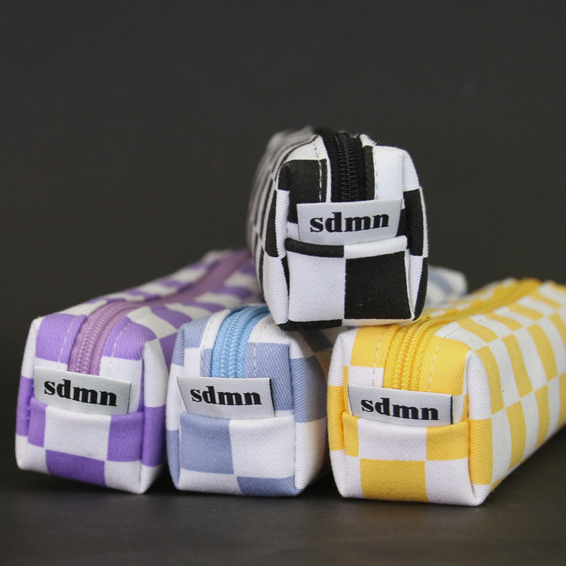 Second Mansion Checker Board Zipper Tube Pencil Case Second Mansion Checker Board Zipper Tube Pencil Case